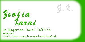 zsofia karai business card